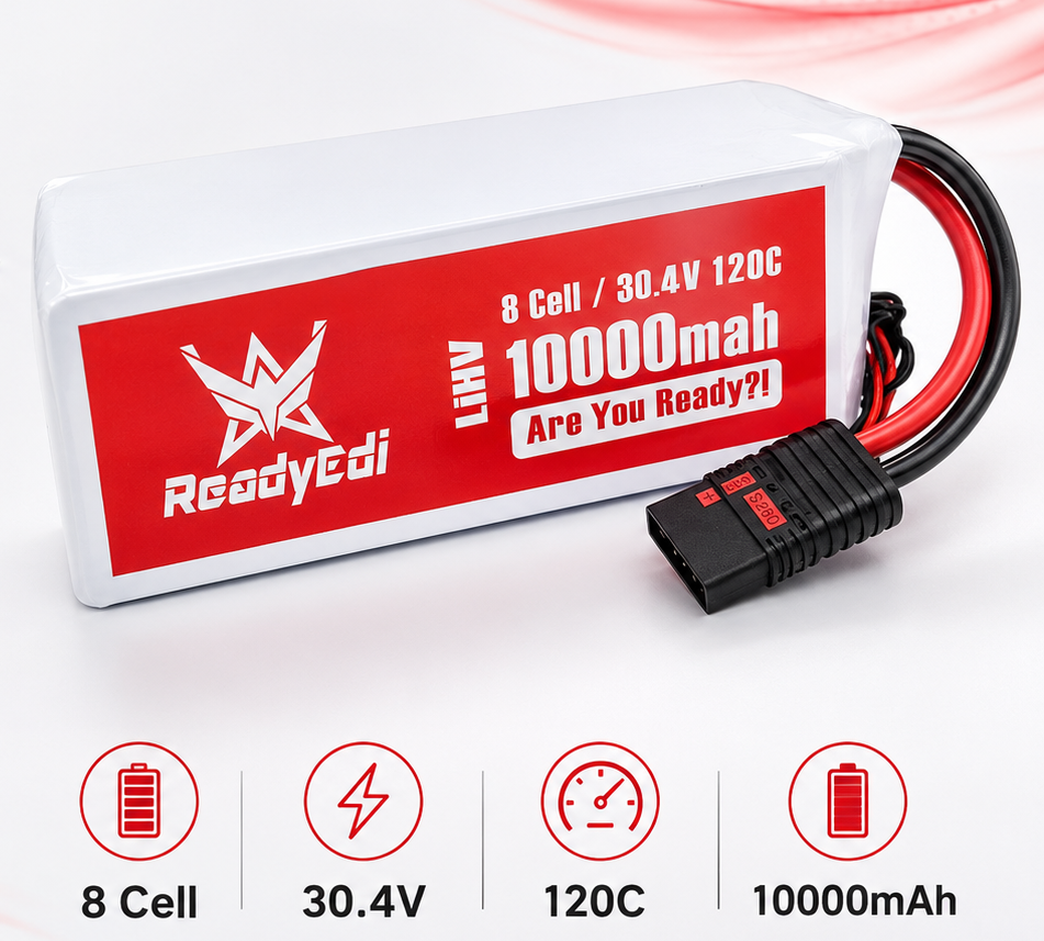 ReadyEdi 10000mAH 30.4HV 120C Heli/RC/FPV Car Lipo Battery Pack With  SQ8 Plug